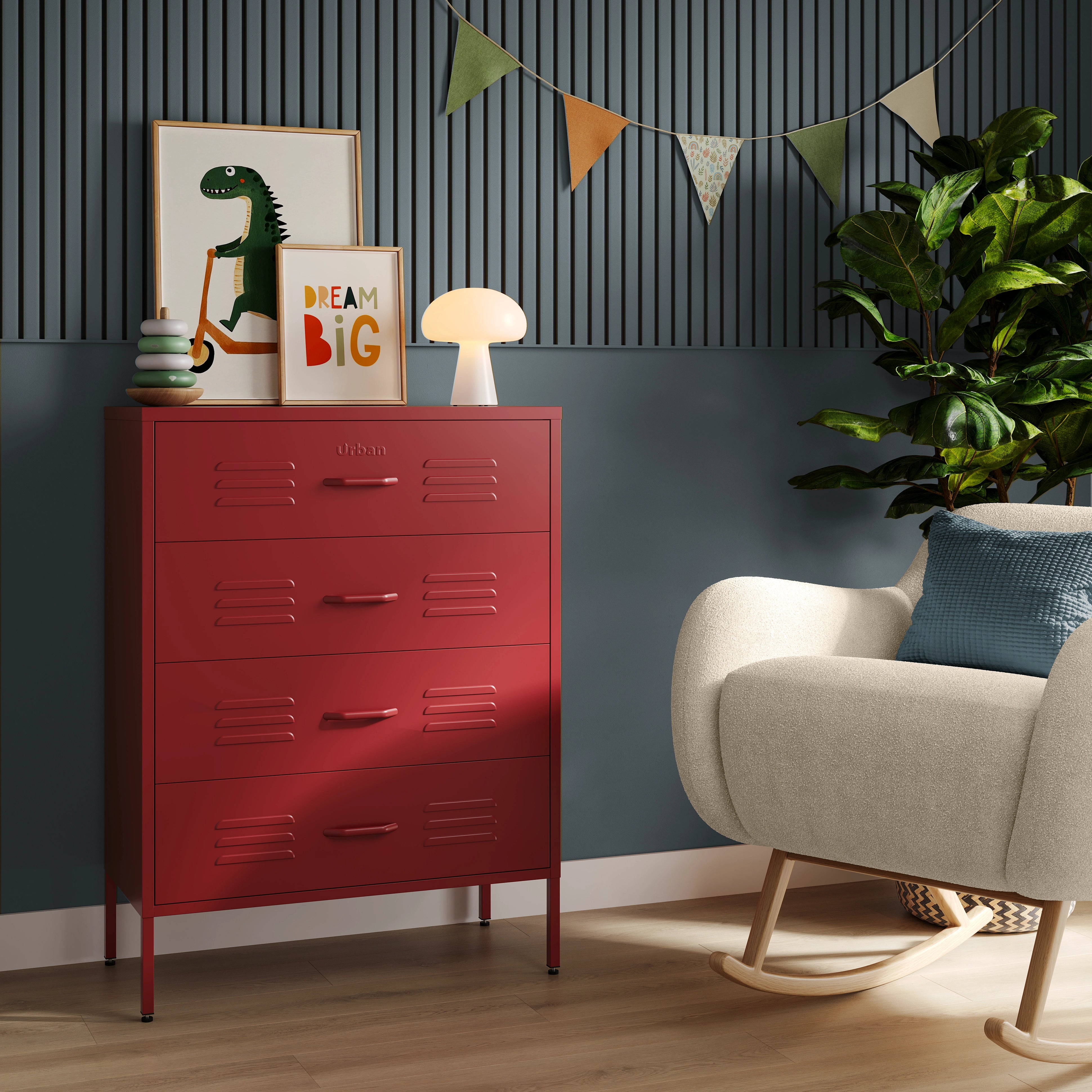 red locker dresser Extreme Duty 12 GA Double-Tier Locker with 8 Compartments, Louvered Doors, Coat Hooks