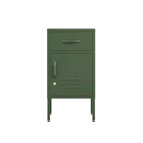 one door, one draw bedside table locker in forest green 