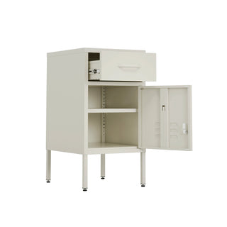 one door, one draw both open bedside table locker in vanilla