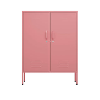 The fulham two door storage locker in flamingo pink 