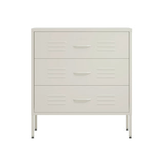 The lambeth 3 drawer metal locker in vanilla white