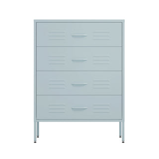 The Harrow four drawer metal locker in sky blue