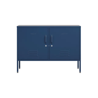 the oxford sideboard metal storage locker in navy blue 