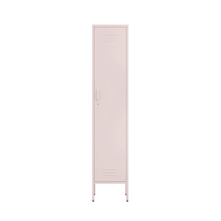 the bexley single door metal wardrobe locker in light pink