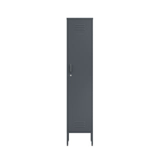 The bexley single door wardrobe locker in slate grey