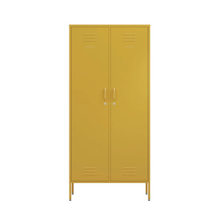 The chelsea two door metal wardrobe locker in mustard yellow