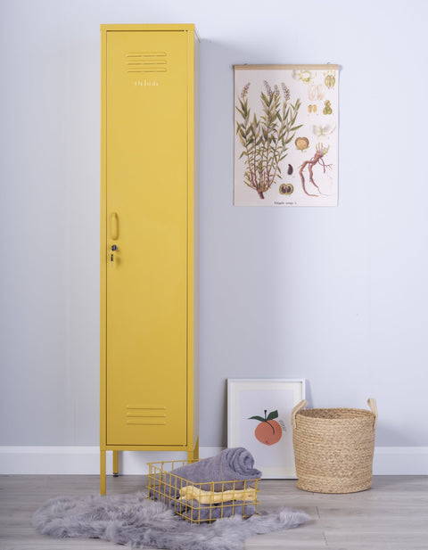 The Bexley - Tall Single Door Storage Locker In Mustard - Urban Lockers