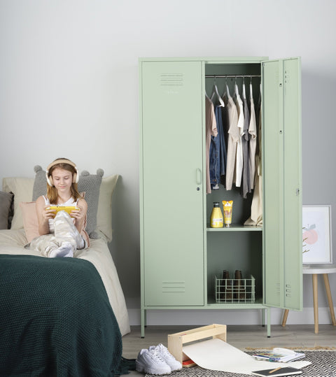 The Chelsea - Tall Double Door Storage Locker In Sage - Urban Lockers