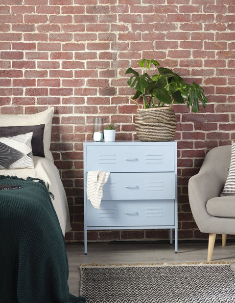 The Lambeth - Industrial Style Metal Drawers In Sky Blue - Urban Lockers