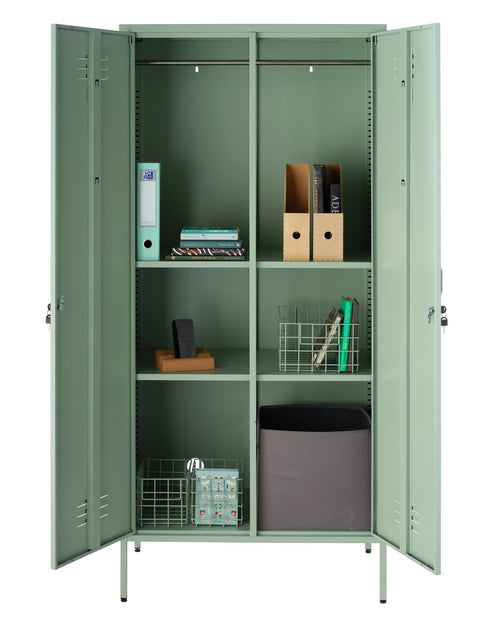 The Chelsea - Tall Double Door Storage Locker In Sage - Urban Lockers